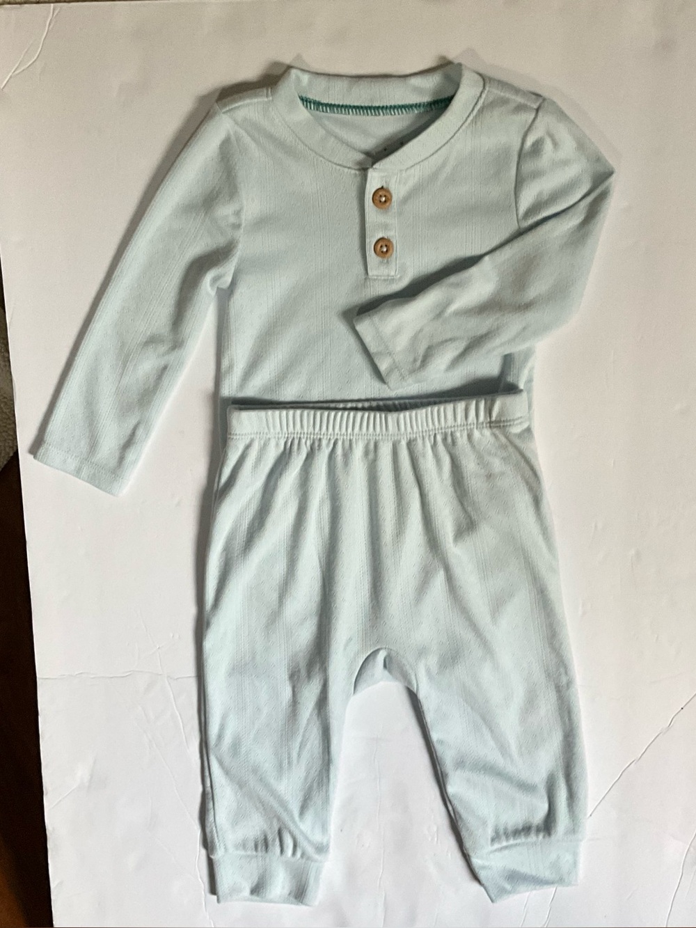 cloud island Pale Blue Ribbed Two-Piece Outfit 12M